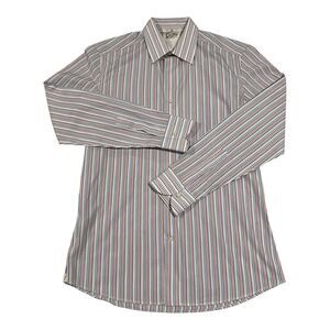 Gallia Men's Multicolor Striped Dress‎ Shirt Made In Italy Size 15 1/2 ECU